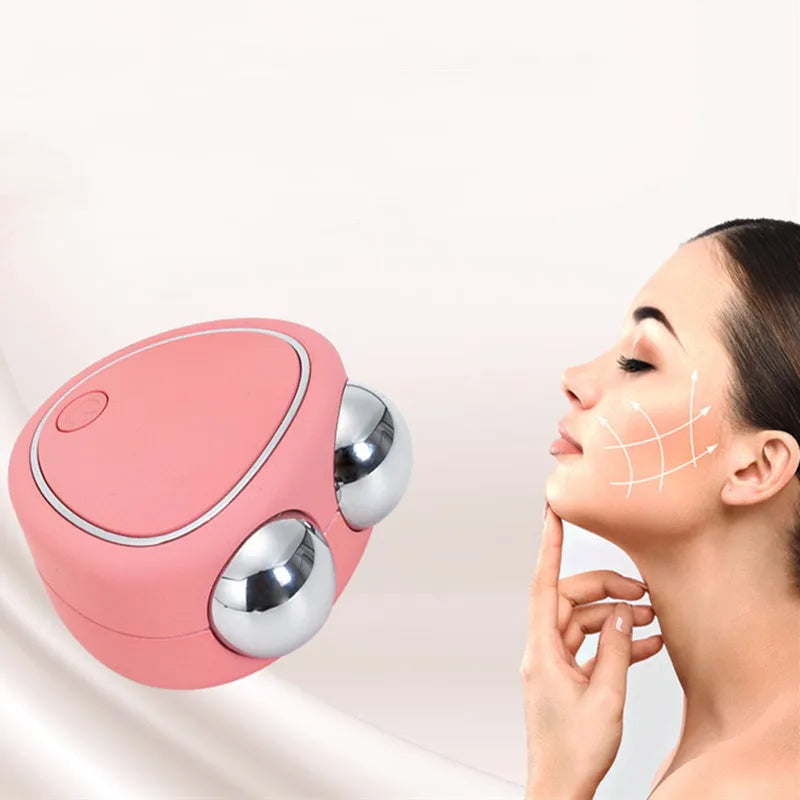 Visage amincissant le masseur facial Machine de levage de visage EMS Double Rolle